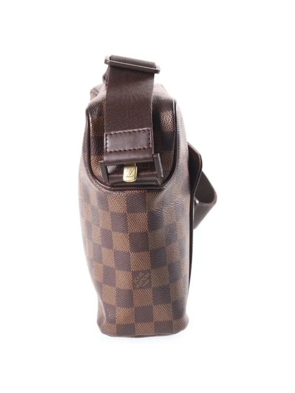 Louis Vuitton Damier Olaf PM Shoulder Bag Brown Leather Gold